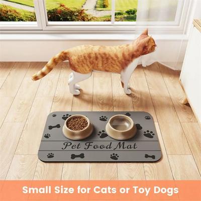 Wipeable Absorbent Pet Feeding Mat Quick Drying Stain-Resistant Dog Food Pad Anti-slip Cat Bowl Mat Cat