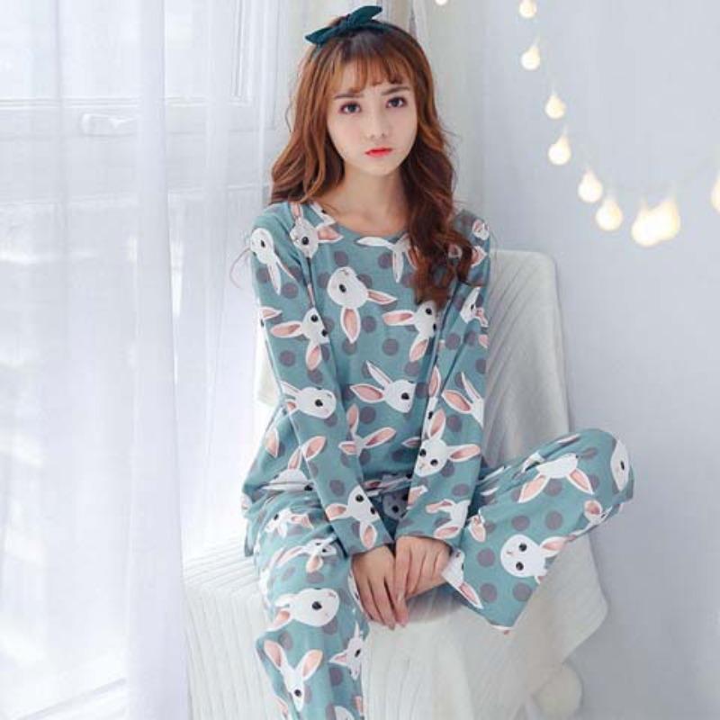 Cartoon Women Fashion Pajamas Set Girl Autumn Sleepwear Pijama Long Women Pyjamas Kawaii Suit Female Clothing Set Nightwear