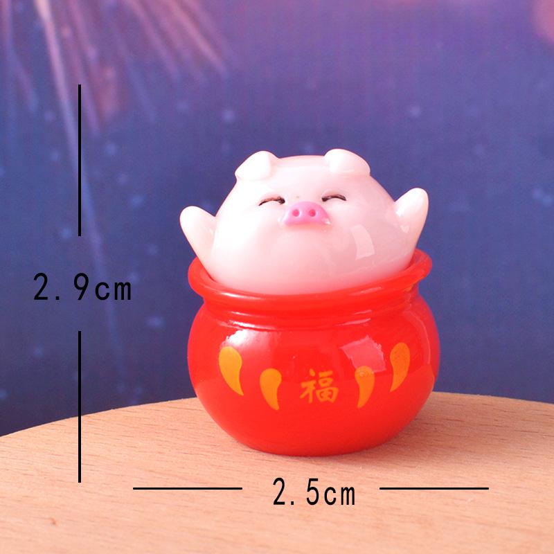 Cute Cartoon Animal Untoppleable Figurine Home Desktop Decoration Car Resin Craft