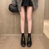 ! Shoe Chain Thick Heel Chelsea Short Boots Women's Mid Tube Martin Boots Autumn