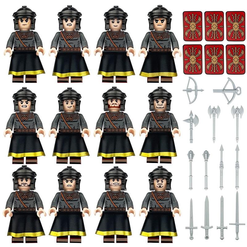 2025 Středověký rytíř Římští vojáci Vojenský Řím Pěchota Set Centurion Mini Figurky Příslušenství Cihlové Stavební Bloky Hračka