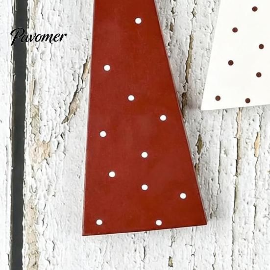 Rustic Wood Tabletop Ornaments 3Pcs Wooden Christmas Tree Ornament, Polka Dot Cone Decor with Holiday Home Table Centerpieces Star Topper, Farmhouse