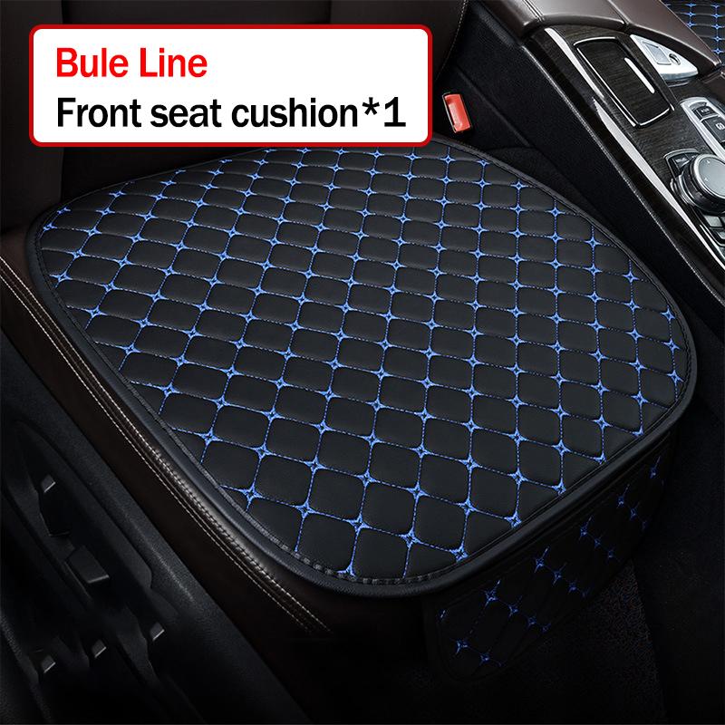 Four-Season Universal PU Leather Car Seat Covers, Full Surround Auto Seat Cushion, Breathable Chair Protector with Storage Pocke