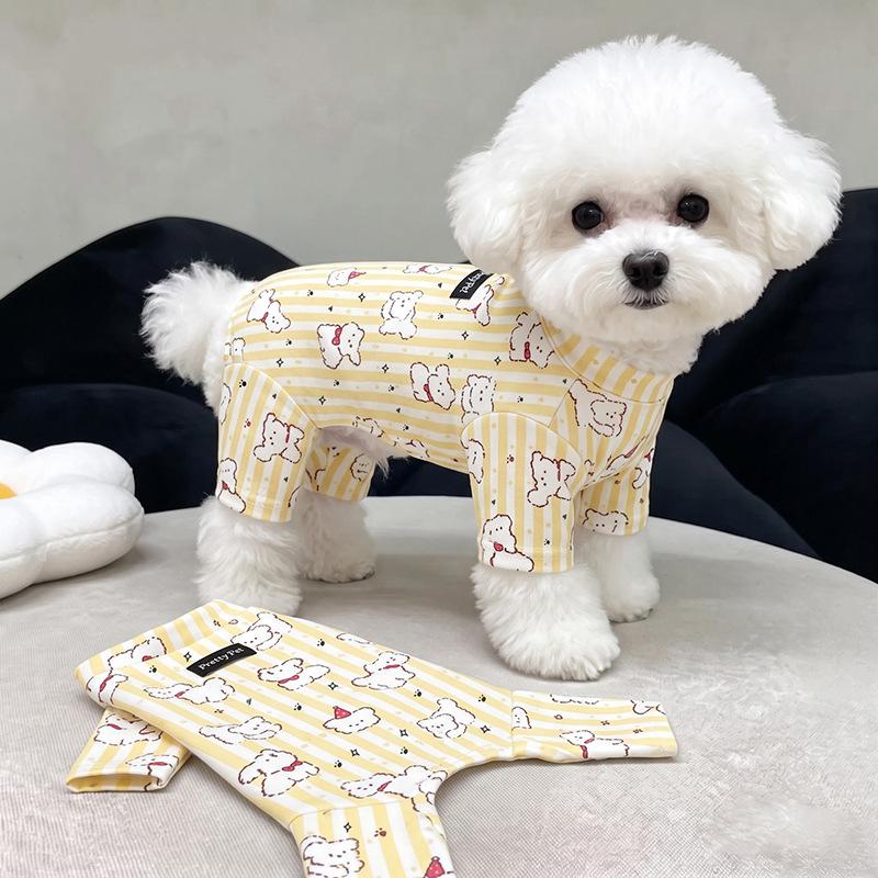 Dog German velvet warm four-legged clothes autumn and winter than bear teddy small dog cat pet bottoming shirt loungewear
