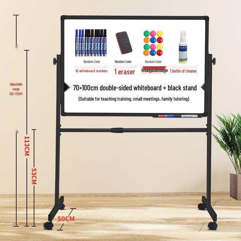 

Double-Sided Magnetic Whiteboard and Blackboard Stand for Home, Office, and Classroom