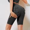High Waist Cross Over Butt Lifting Dance Yoga Tights 5-Point Cargo Leggings
