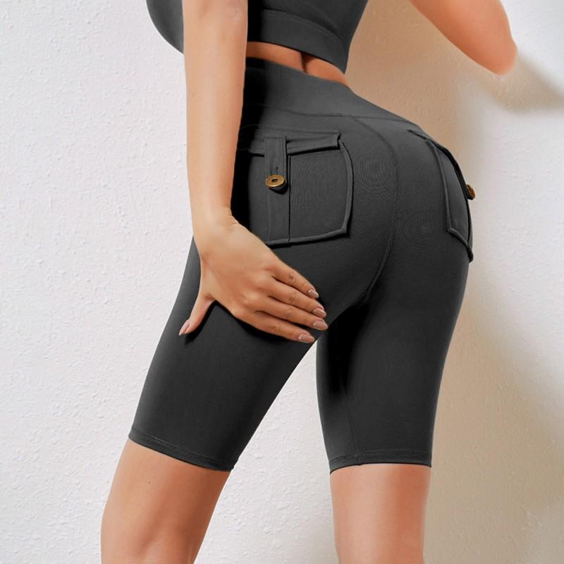 High Waist Cross Over Butt Lifting Dance Yoga Tights 5-Point Cargo Leggings