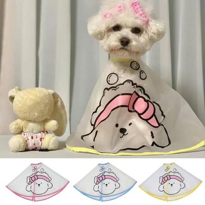 Pet Cloak Adjustable Pet Haircut Cape Waterproof Cartoon Print Design Dog Grooming Cape Pet Supplies
