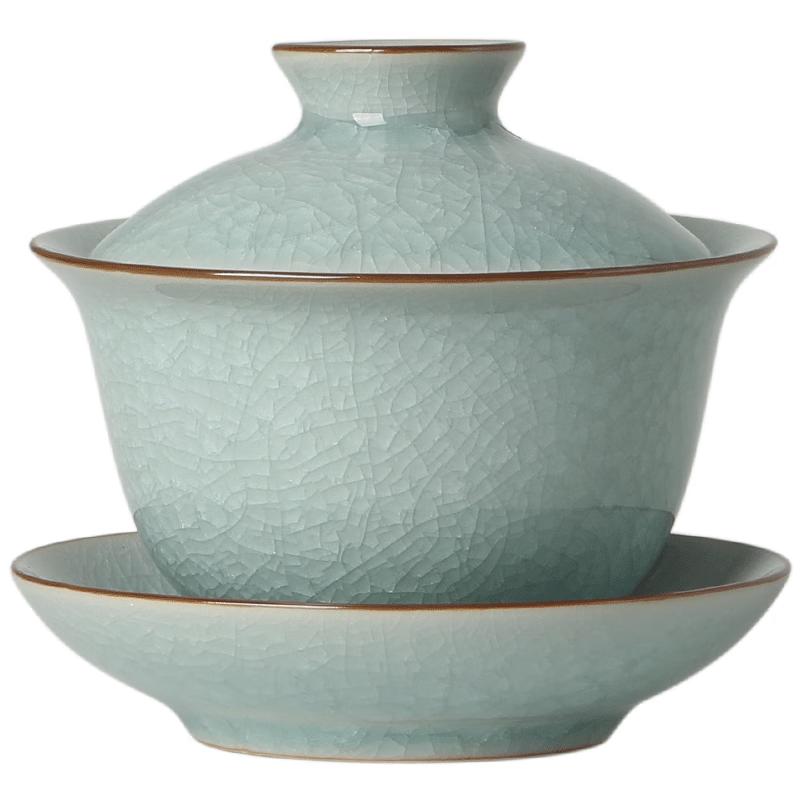 Artisanal Ceramic Sancai Gaiwan Tea Bowl