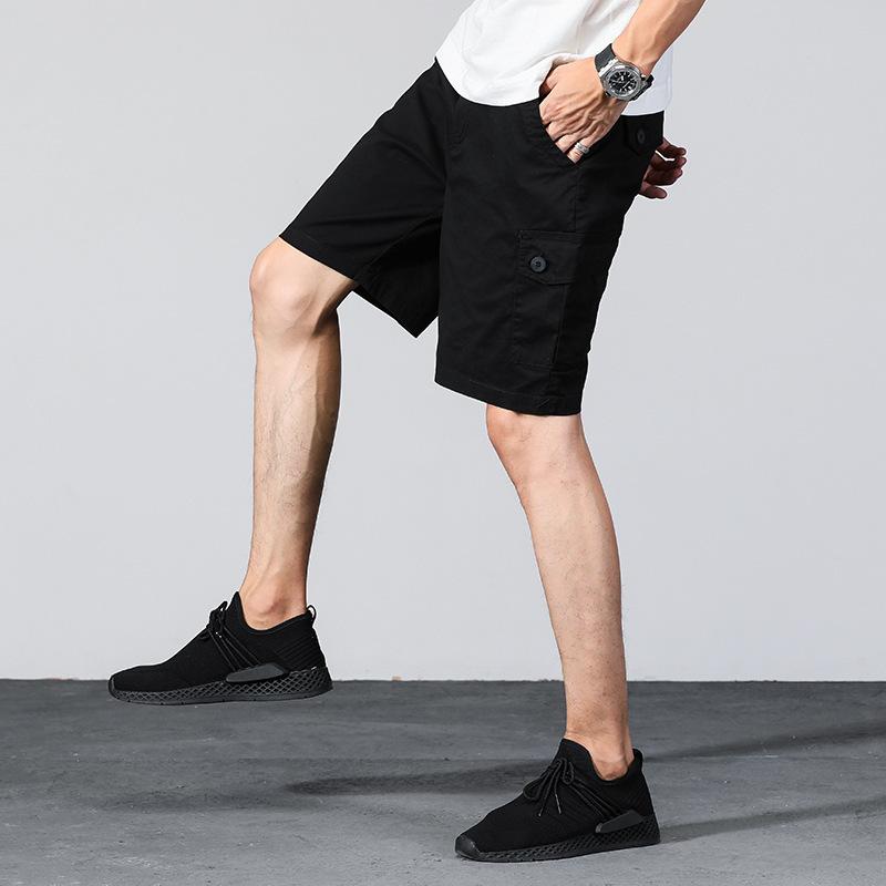 Summer New Loose Straight Leg Men'S Workwear Five Quarter Pants Breathable Men'S Shorts Youth Multi Pocket Shorts