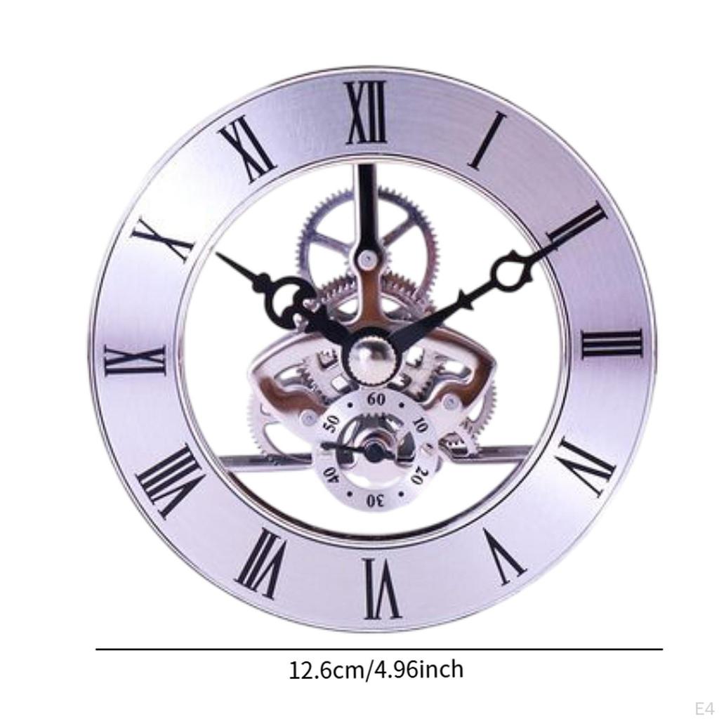 Round Clock Insert 12.6cm Retro Quiet Roman Numeral DIY Crafts Inlaid Head Gallbladder for