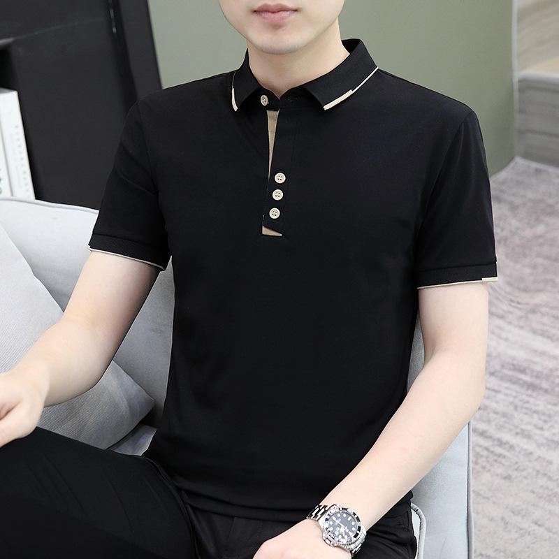 Men's Polo Shirt Men's Short Sleeved T-shirt Comfortable and Breathable Casual Pure Cotton Top