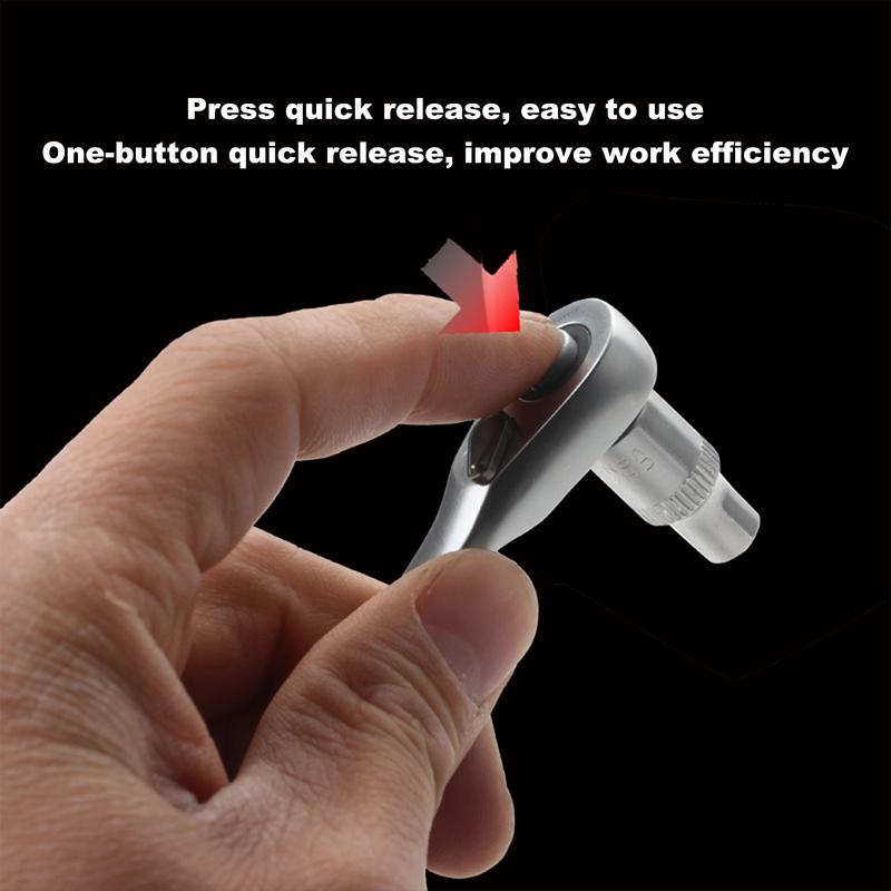 1/4 Inch Drive Ratchet Double Headed Small Bit Ratchet Wrench Angled Screwdriver Extension Bit Holder Practical Accessories Tool