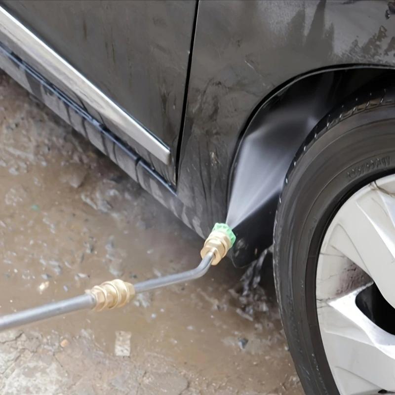 Stainless Steel High-Pressure Power Washer Nozzle, Adjustable Extension Wand Set for Efficient Vehicle & Surface Cleaning