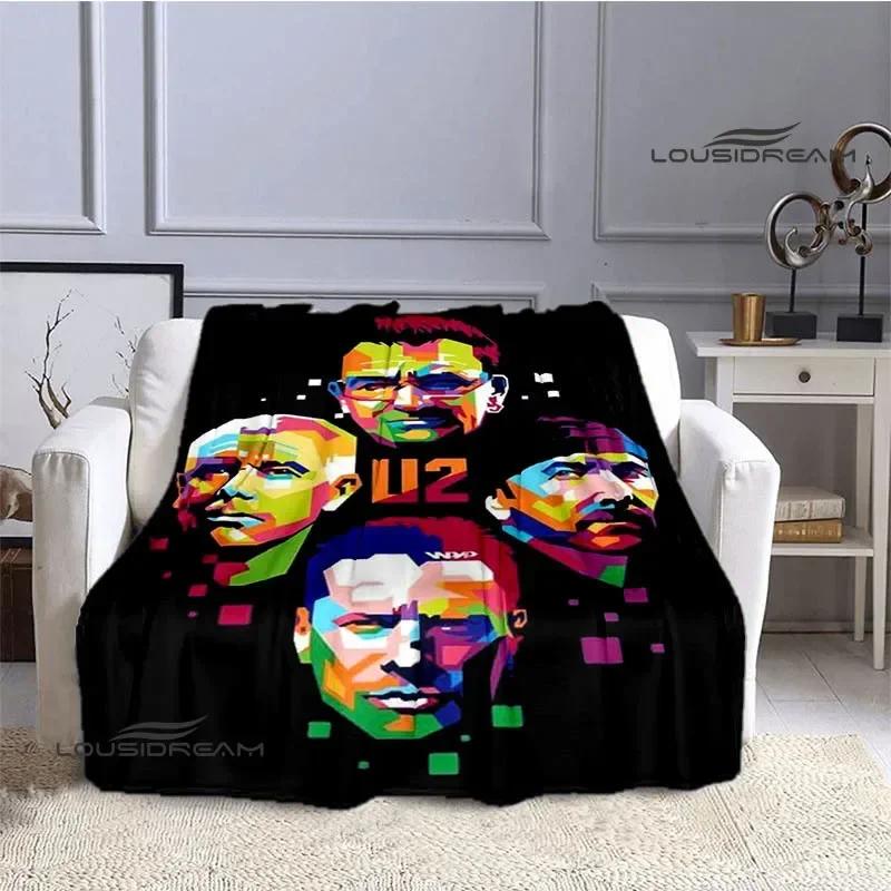 U2 Rock band retro Printed Blanket bed linings Flannel Warm Blanket Soft Comfortable Blanket Home Travel Blanket Birthday Gift