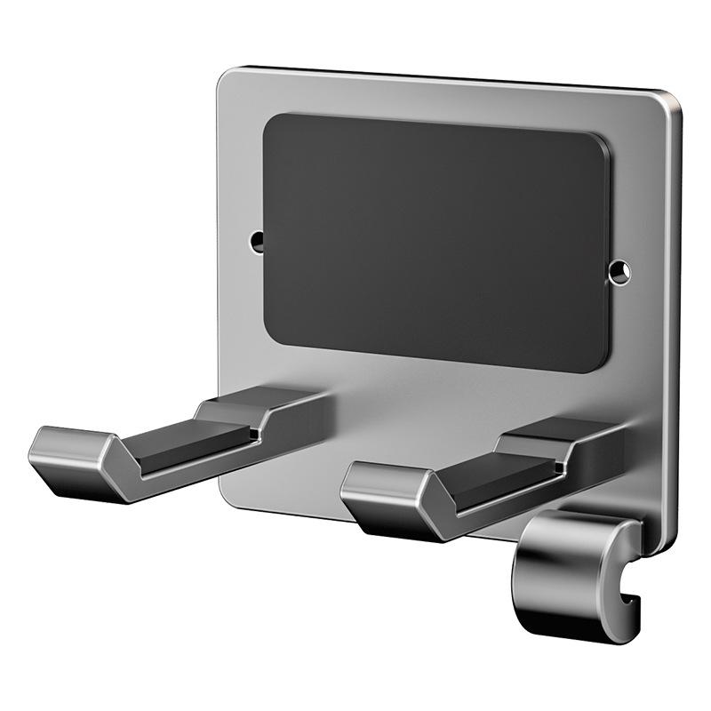 No-Drill Anti-Theft Wall-Mounted Hair Dryer Holder - Space-Saving Aluminum Hanger for Hotels