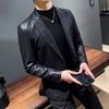 Veste en cuir pour homme printemps et automne nouvelle veste en cuir décontractée mi-longue slim business pour homme