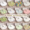 Plant Flower Patterns Round Tableclothes for Dining Table Fitted Table Protector Cover Elastic Edge Desk Decoration Waterproof
