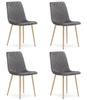 TURIN Chair - Dark Grey Velvet / Wood-coloured Legs X 4