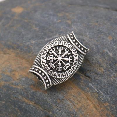 Silver Gold Bead Nordic Viking Runes Beads for Beard Hair Rings Braid Dreadlocks Bead Hair Cuffs DIY Braiders Hair Accessories ADM