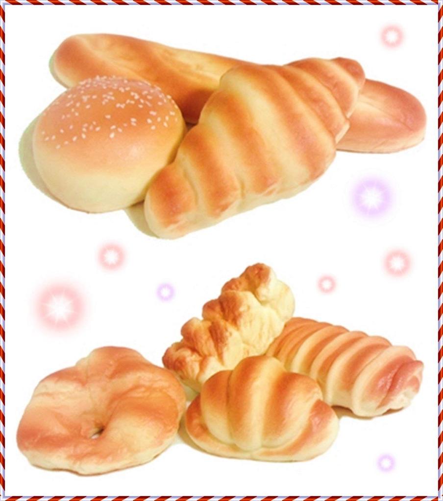 Food Sample Bread Sweets Display Real Sample Candy Toy Set pieces of no (7 bread, basket)