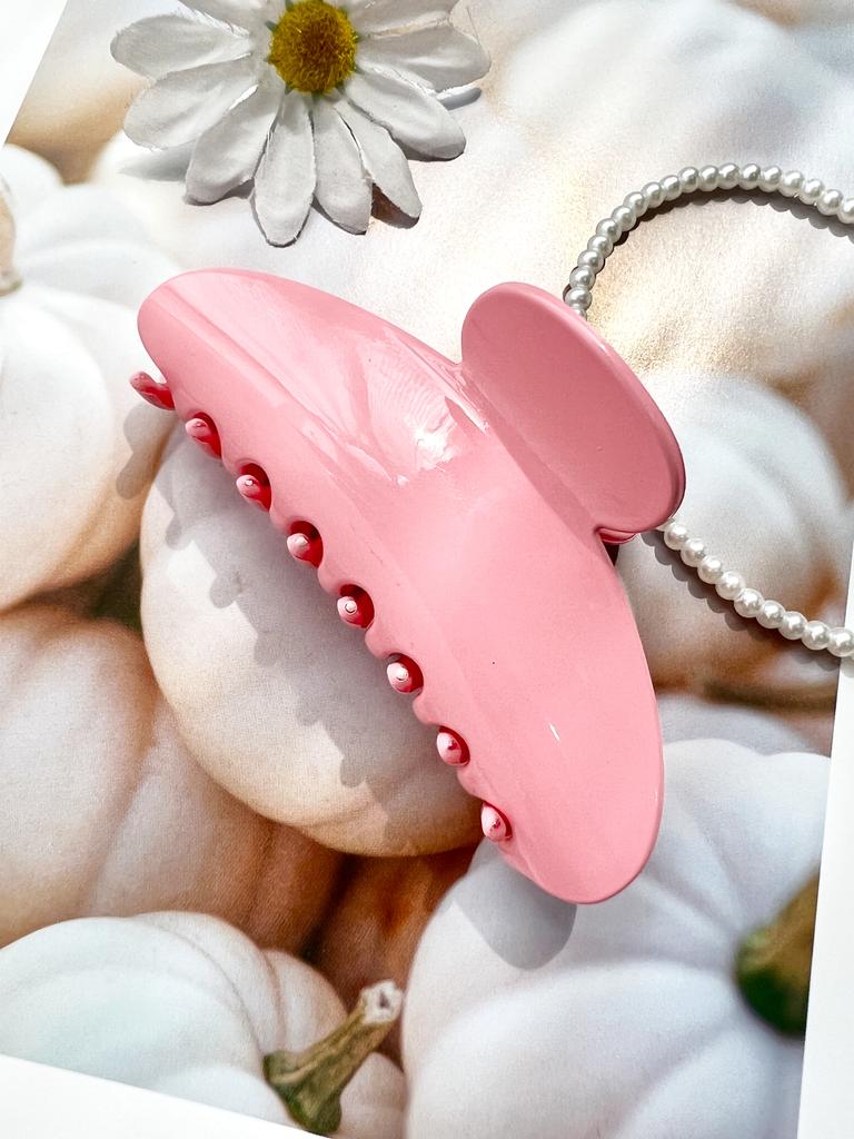 French Solid Color Hair Claw Clamps Pink Hair Barrettes Large Non Slip Shark Clip Elegant Hair Accessories for Women Girls