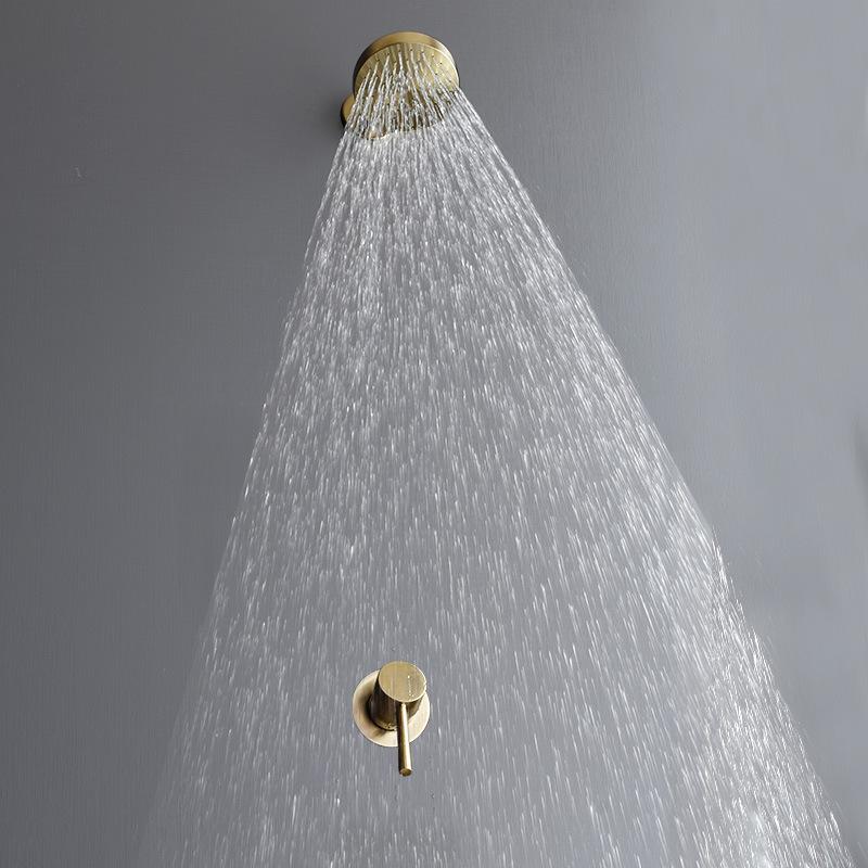 Gebürstetes Gold/Nickel Badezimmer Duschset Messing Wandmontierte Warm- und Kaltwasser-Mischarmaturen Einhebel-Duschkopf Duschwannen-Mischarmatur