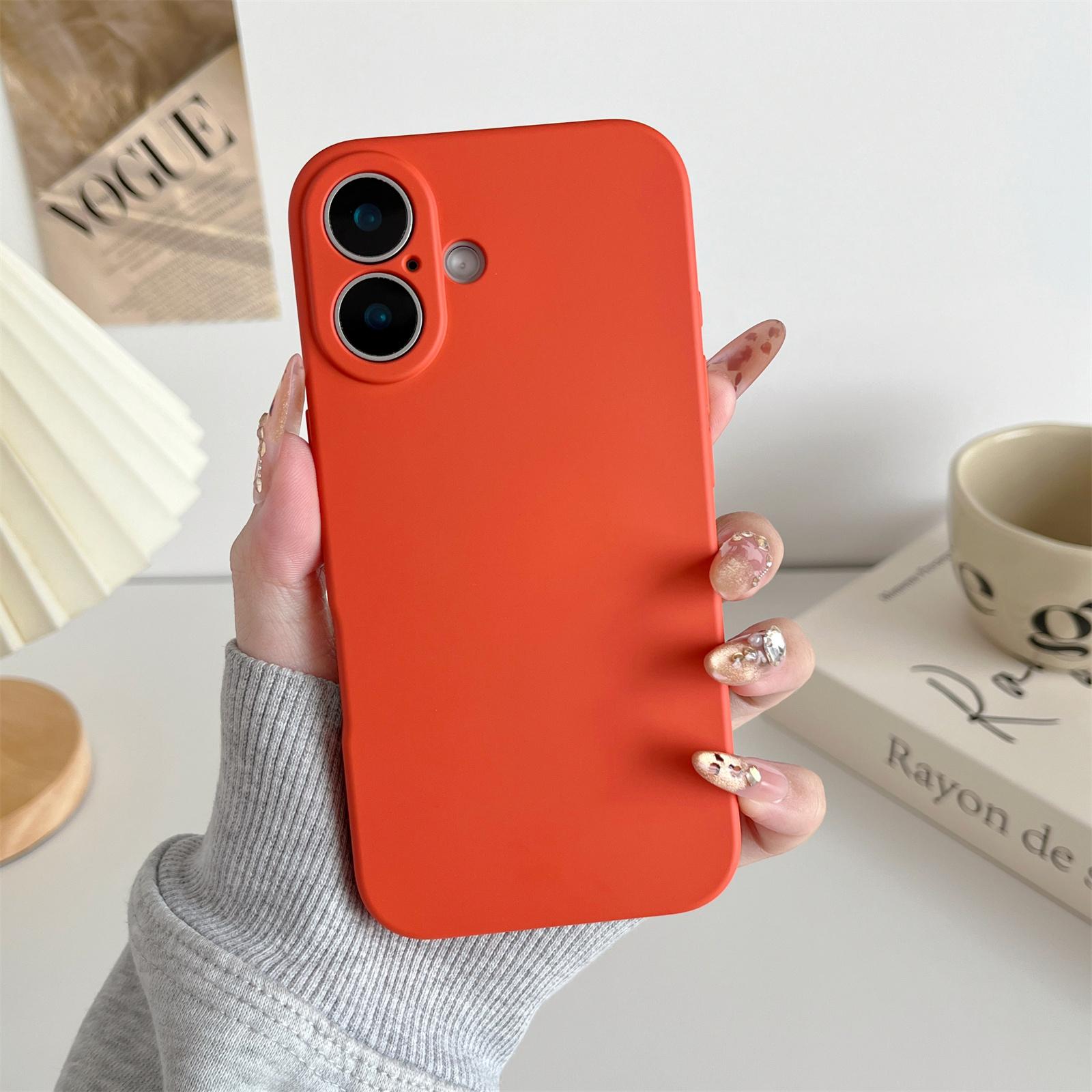 

Для iPhone 16 Чохол на задню панель телефону Стійкий до подряпин Силіконовий мобільний чохол Orange