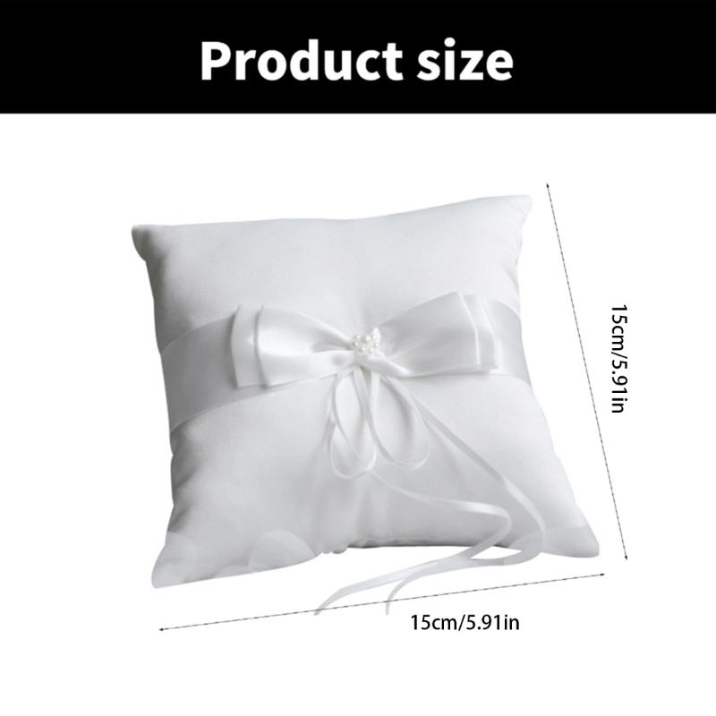 Pärlor Rosetter Ringar Bärkudde för Bröllop, Baler, Jubileer, Ceremonier och Strandfester Mjuk Kudde Rosetter