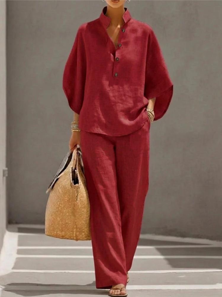 Nuovo Set di Camicie da Donna in Cotone e Lino