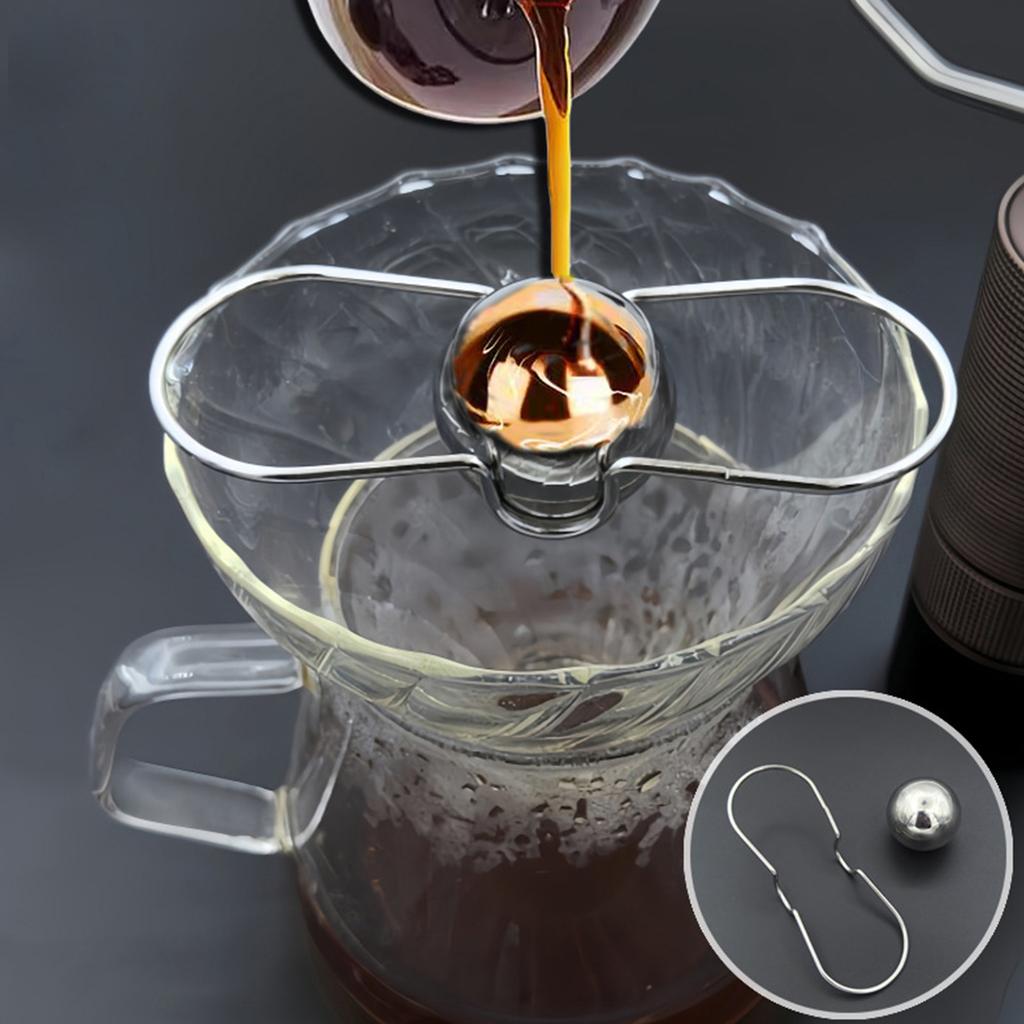 Espresso Cooling Ball with Holder Stainless Steel Coffee Cold Brew Ice Ball Espresso Accessories Extract Brew Chilling Tool