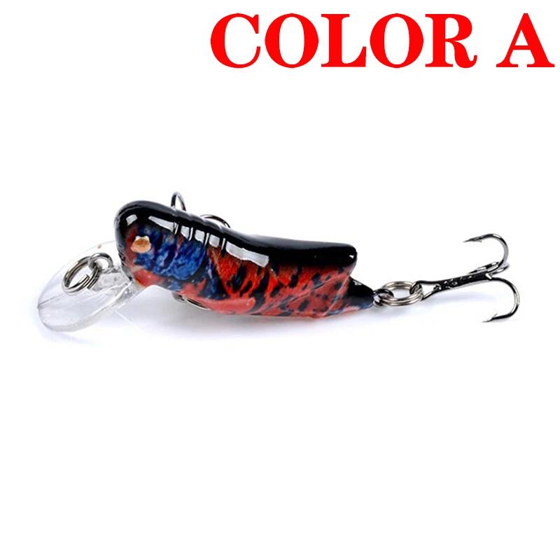 45mm 3.5g 1pcs Insect Bionic Fishing Lure Grasshopper Minnow Hard Baits Squid Artificial Swimbaits Bass Carp Pike Fishing Tackle