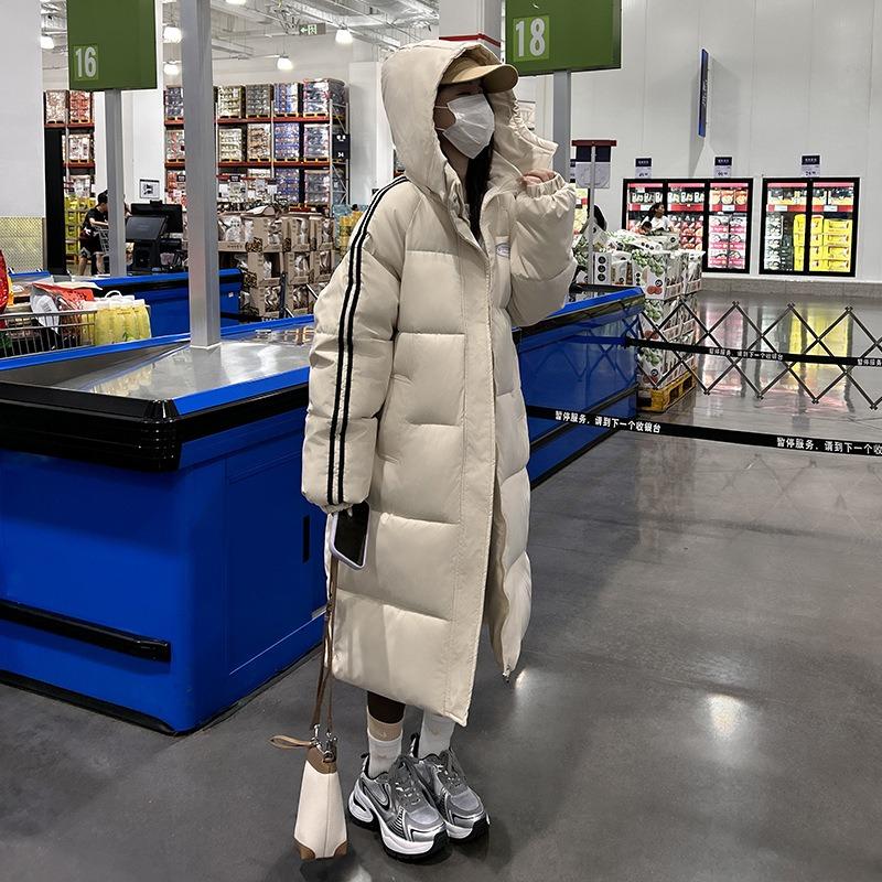 

Женская стеганая одежда с капюшоном, зимняя, новая модная, длинная хлопковая одежда, свободные хлопковые куртки, куртка-хлеб 3XL suggestion [170-185] catties бежевый