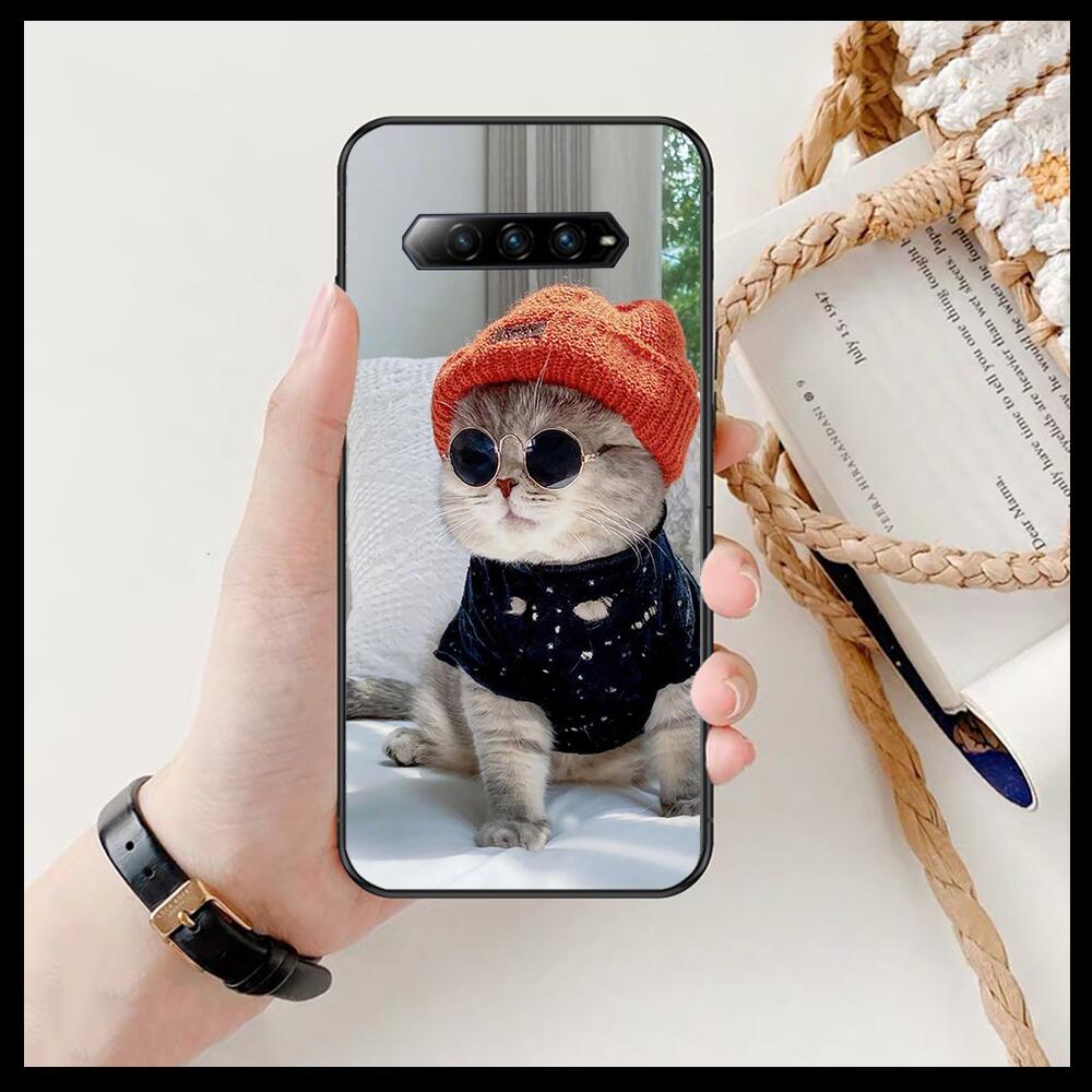 Lustige Cartoon-Katze Handyhülle Für xiaomi redmi Black Shark 4 Pro 2 3 3s Hüllen Helo Schwarze Hülle Silikon Rückseite Hübsche Mini-Hülle lustig