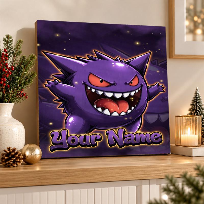 Gengar Custom Name Diamond Painting Personalized 5D Full Drill DIY Diamond Art Home Decor