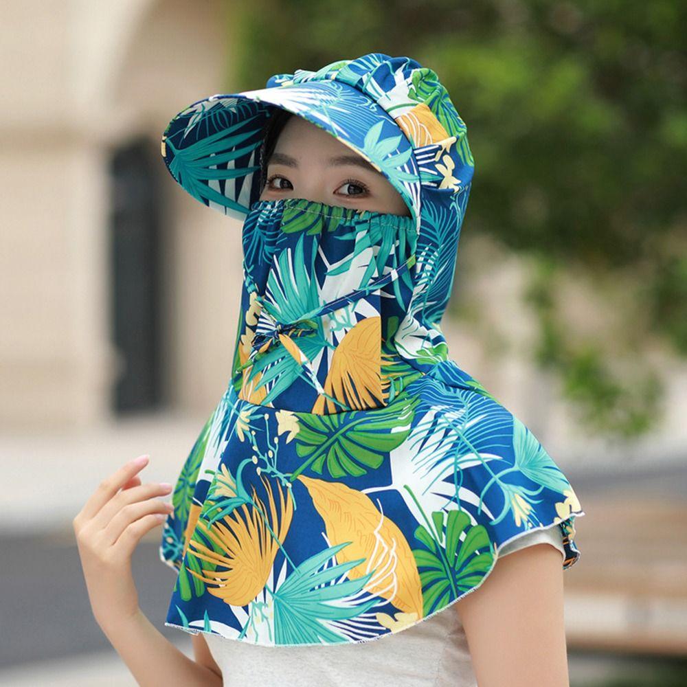 Fashion Quick Dry Face Mask Sun Hat Wide Brim Anti UV Fisherman Hat Breathable Adjustable Tea Picking Work Hat Summer