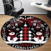 1pc Christmas Snowman Ornament Chair Carpet for Office, Round Non Slip Durable Large Size Office Carpet, Suitable for Office