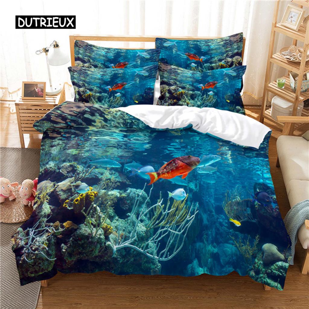 Underwater Water World Bedding Set Duvet Cover Set 3D Bedding Digital Printing Bed Linen Queen Size Bedding Set Fashion Design