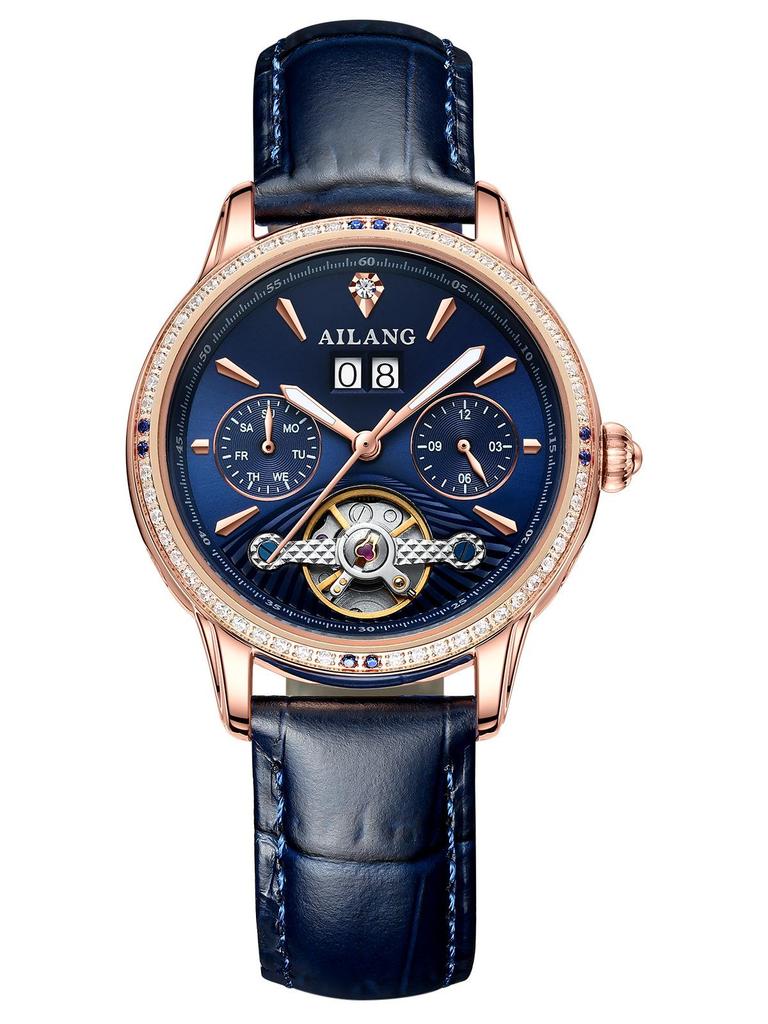 AI Lang Ladies' Diamond-Studded Automatic Watch - Fashionable, Multifunctional, Waterproof Wristwatch