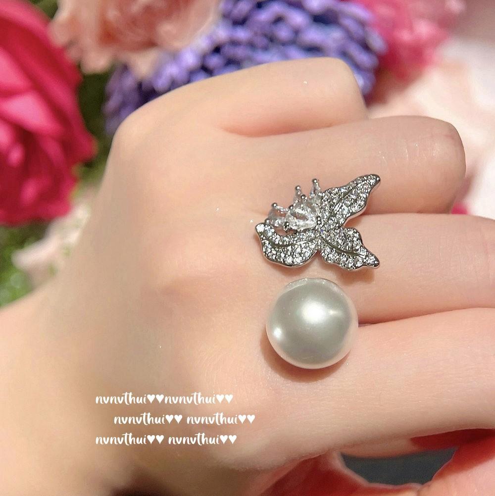 Vine Mermaid Tears Petals Gem Pearl Necklace, Tahiti, Deep Sea Beads, Bud Zircon Earrings, Ring