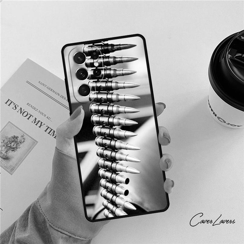 Coque de téléphone Collage de Balles d'Armes Militaires Pour Samsung Galaxy S24 S25 S23 S22 Ultra Note 10 20 Plus S20 S21 FE Housse