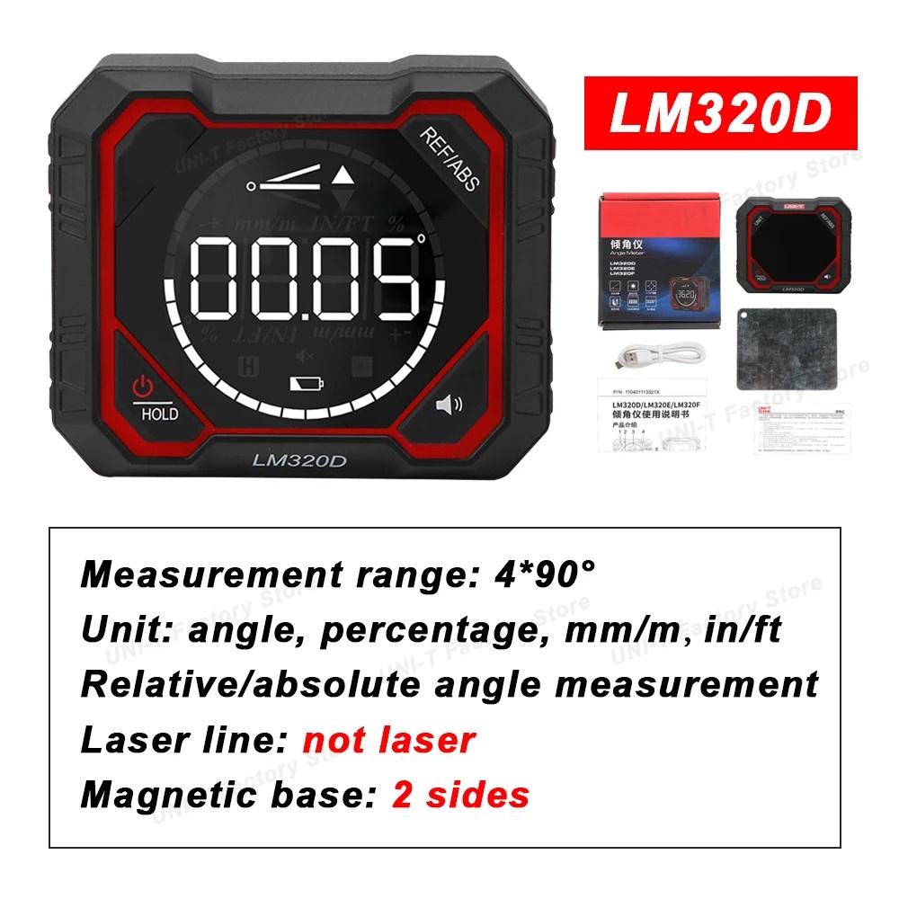Multifunctional Magnetic Inclinometer Angle Tester Portable Digital Protractor LM320 Series Electronic Angle Meter LM320D
