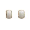 Exquisite Geometry Arc C Shaped Square Stud Earrings Women Simple Coffee Color Enamel Glaze Curved Ear Jewelry Christmas Gift