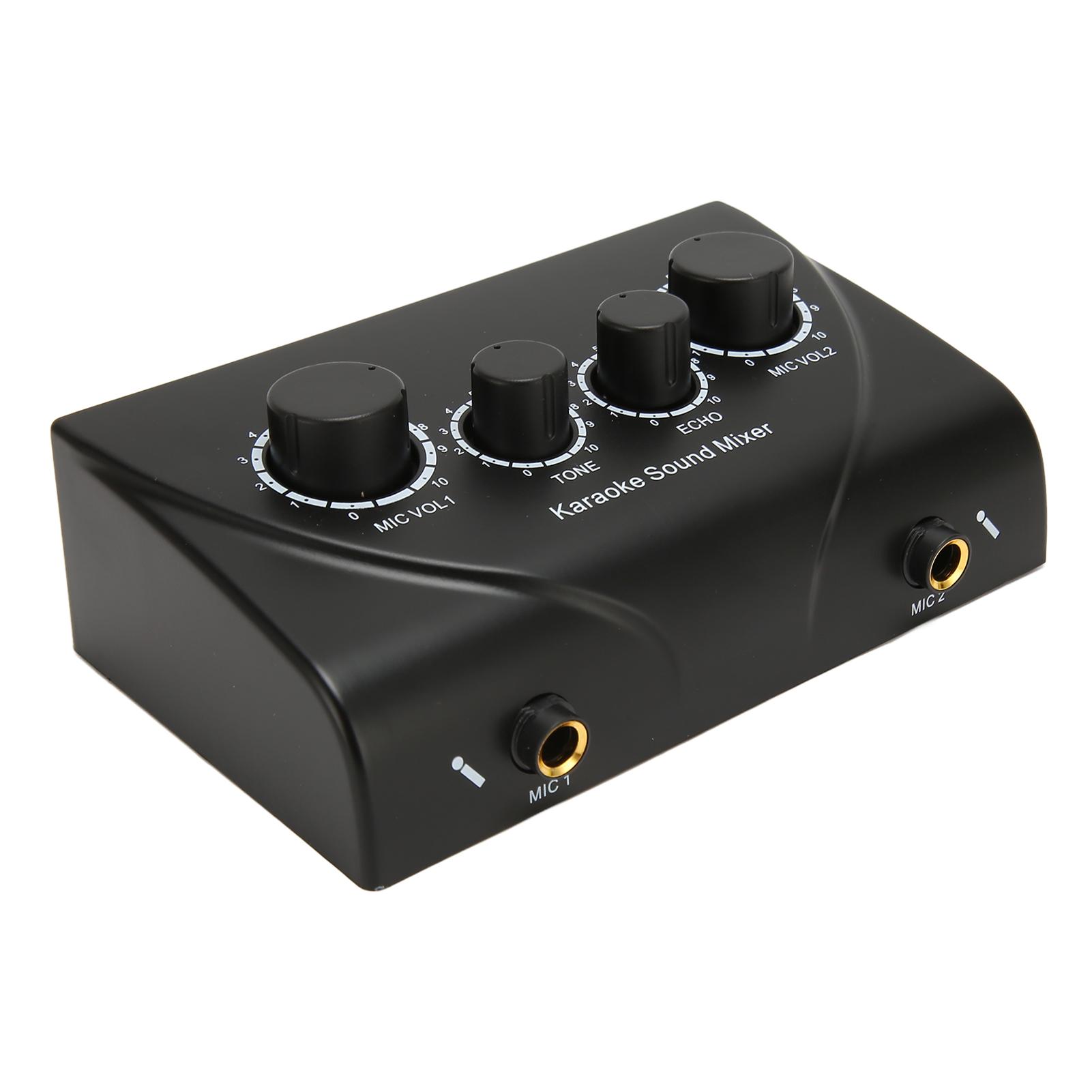 

Караоке Звуковой Микшер Профессиональный Plug and Play 2 Микрофона Микрофонный Предварительный Усилитель Для Домашнего Кинотеатра EU Plug