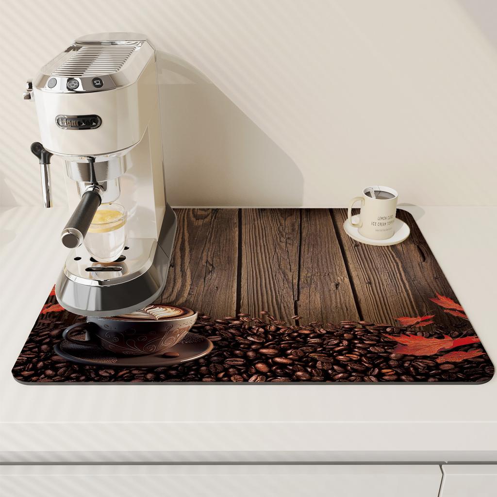 Coffee Machine Suction Mat, Diatom Mud, Kitchen Countertop Drain Mat, Tableware, Dish Mat, Quick-Drying Insulation Coaster