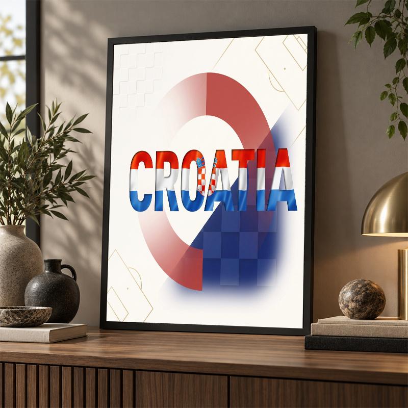 Croatia Football Diamond Painting Kit 5D Full Drill DIY Diamond Mosaic Wall Art Home Decor