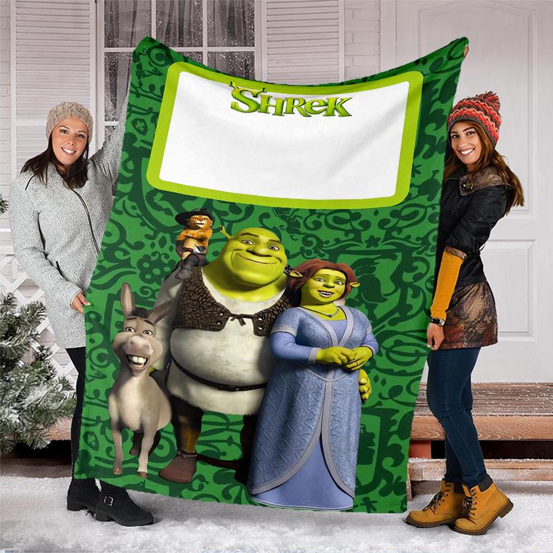 Coperta Stampata a Tema Shrek - Perfetta per Divano, Letto, Viaggio e Uso all'Aperto | Lavabile in Lavatrice, Accogliente e Durevole.