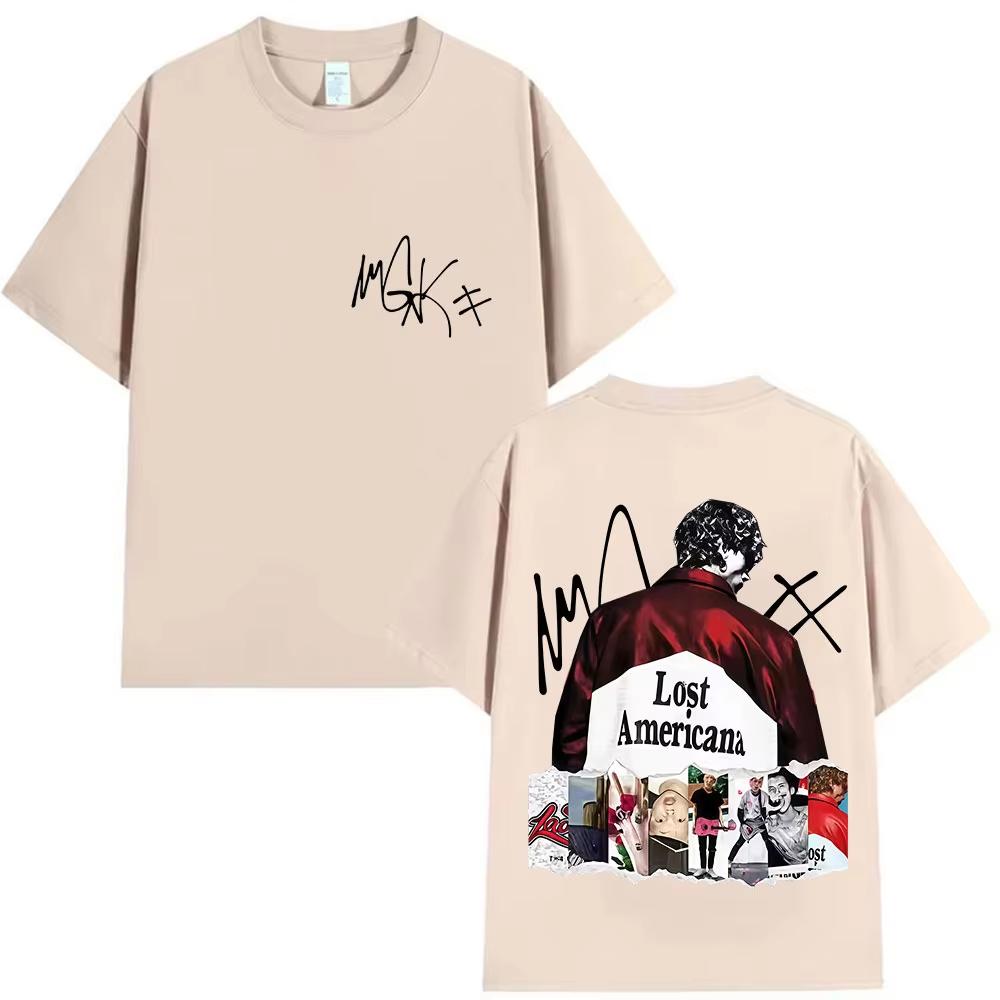 Rapper MGK Lost Americana Tour Album 2025 Merch T Shirt Men Women Hip Hop Pop Music T-shirts Summer O-Neck Short Sleeve T Shirts