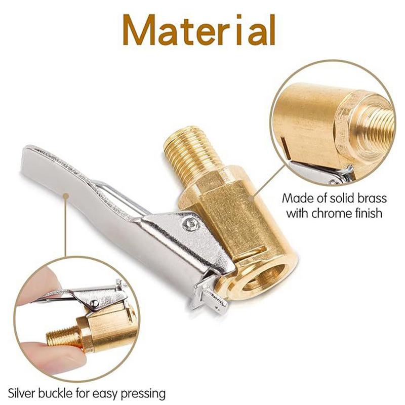 Portable Tire Nozzle Clamp Inflatable Pump Connector Car Tire Air Chuck Inflator Compressor Can Be Deflated Valve Adapter