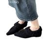 Fur Flats Women Boots Suede Pointed Toe Elegant Short Plush Winter Cotton Shoes 2025 Trend Designer Warm Cozy Chaussures Femme
